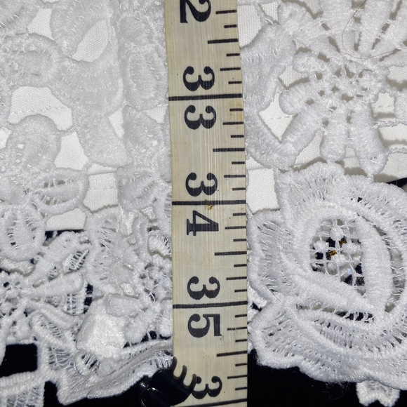 Lulu's white lace open back dress. - Picture 5 of 16